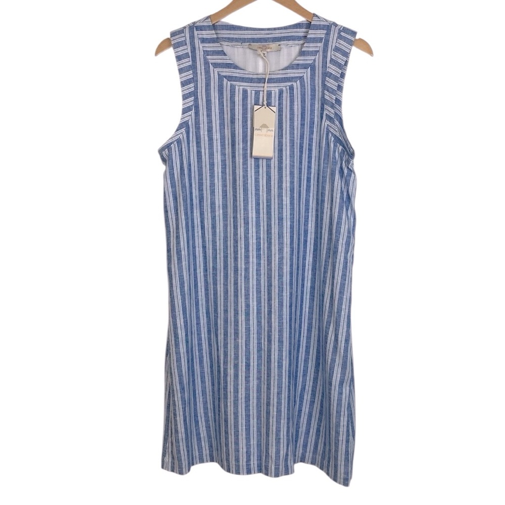 NEW Casablanca Blue Stripe Linen Shift Dress